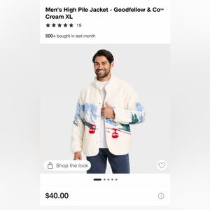 NWT Goodfellow & Co Cream High Pile Jacket Sold Out Small